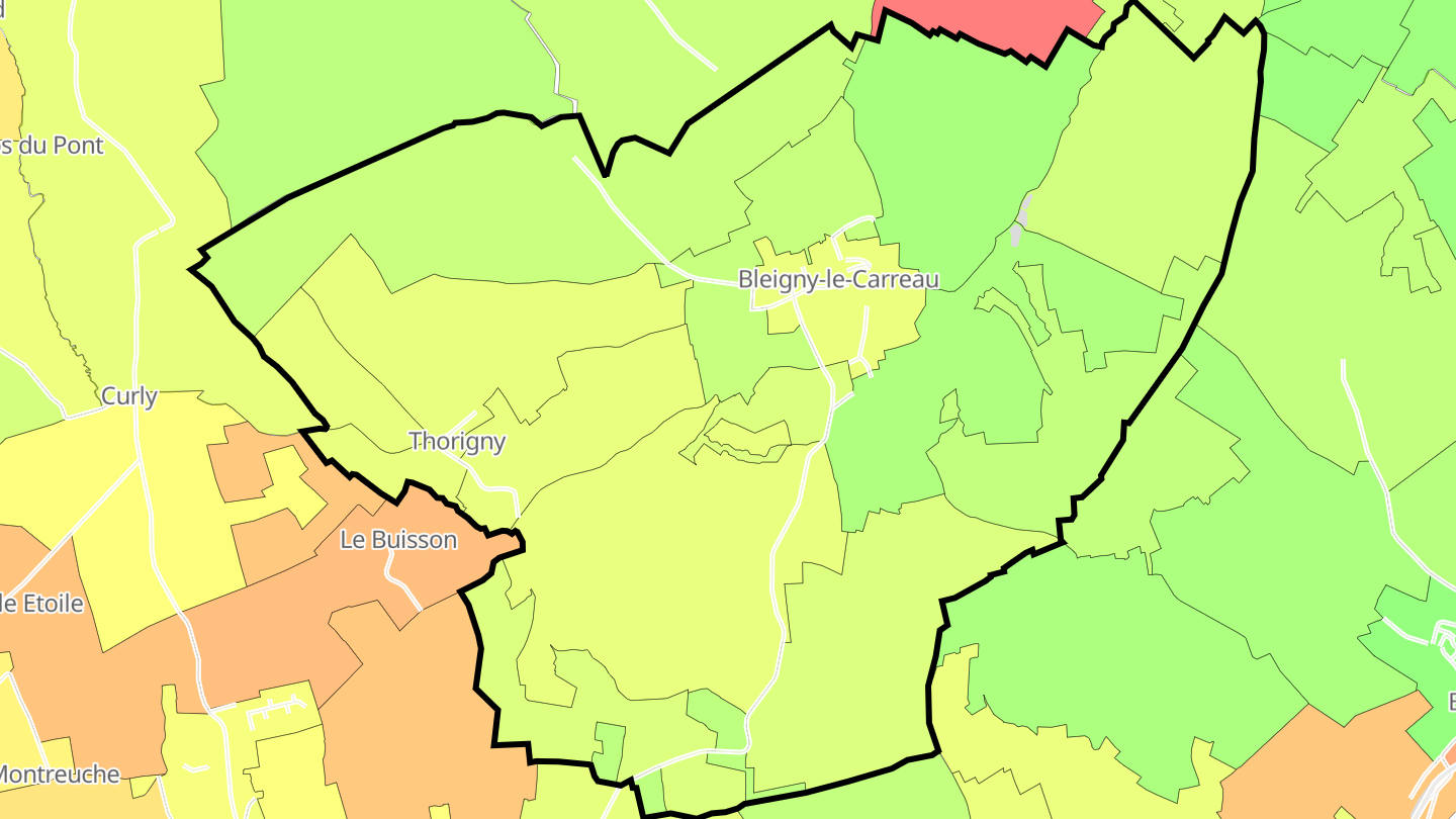 Carte des prix de l'immobilier Bleigny-le-Carreau
