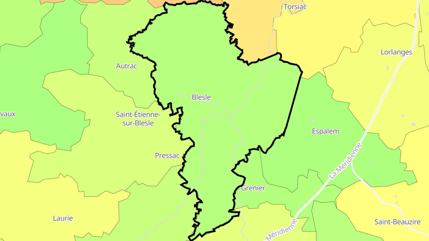 Carte des prix de l'immobilier Blesle