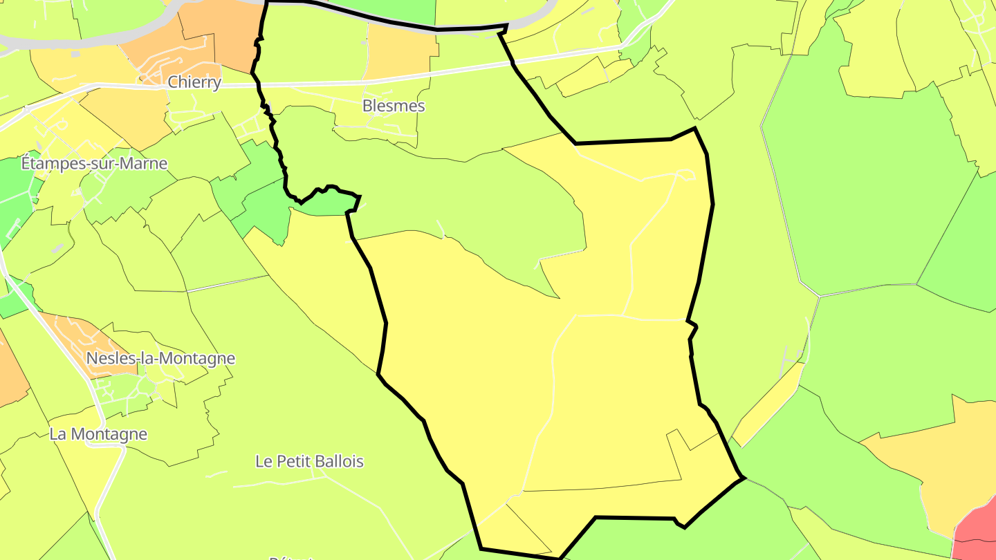 Carte des prix de l'immobilier Blesmes