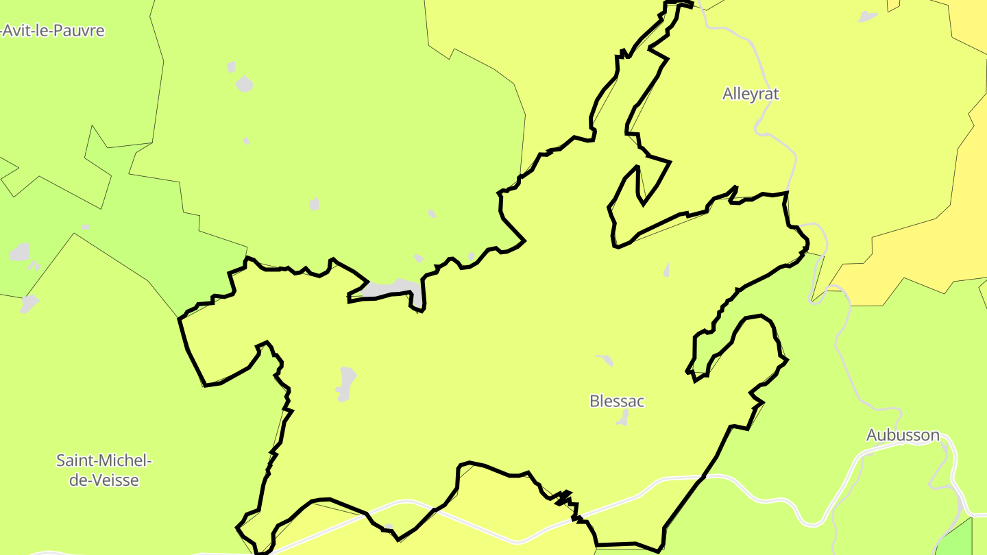 Carte des prix de l'immobilier Blessac