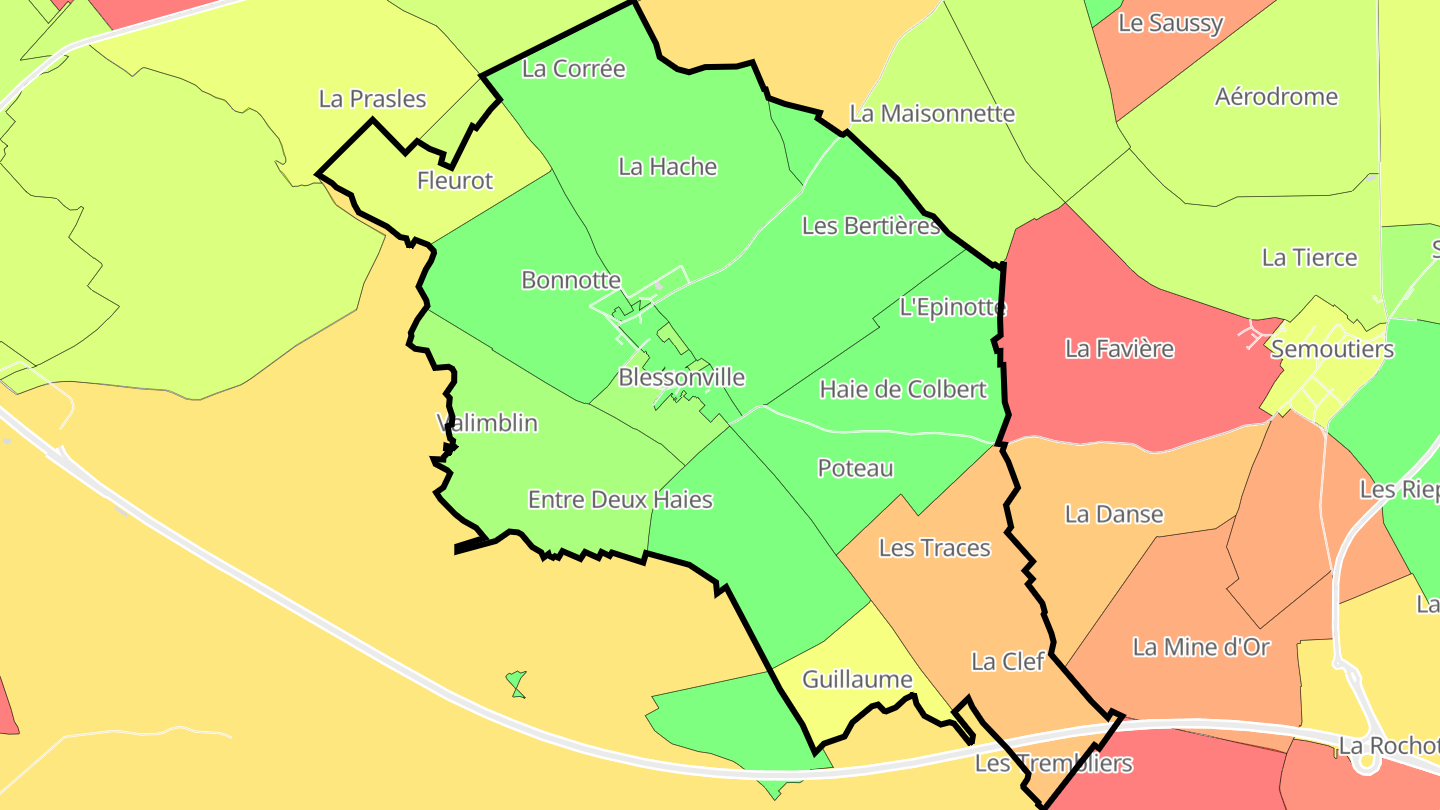 Carte des prix de l'immobilier Blessonville