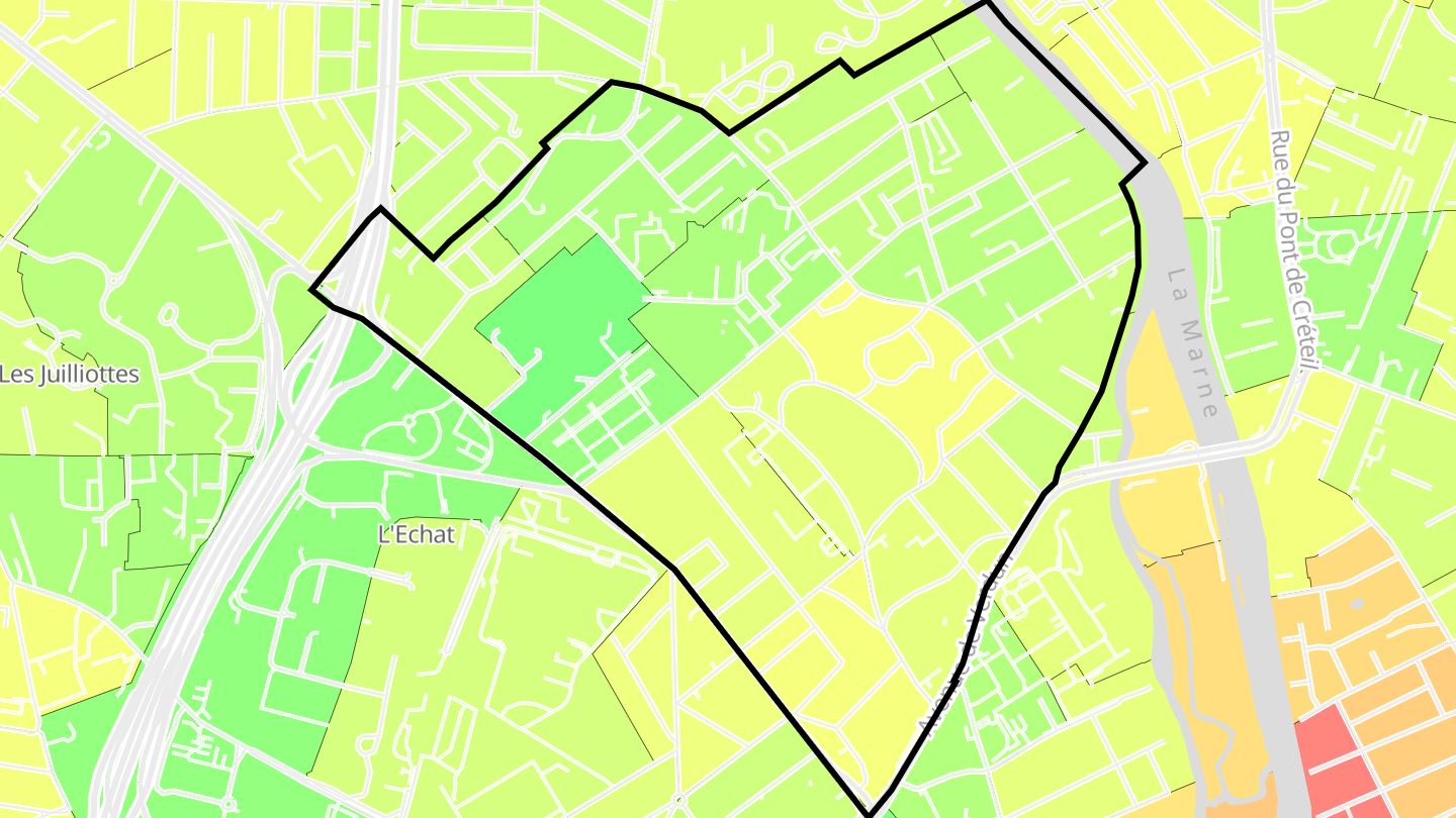 Carte des prix de l'immobilier Bleuets - Bordières - Buttes - Halage- Pinsons