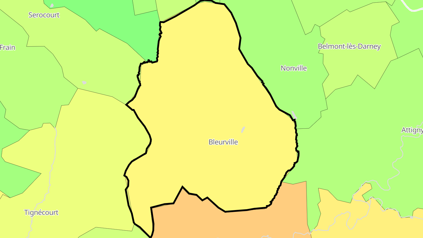 Carte des prix de l'immobilier Bleurville