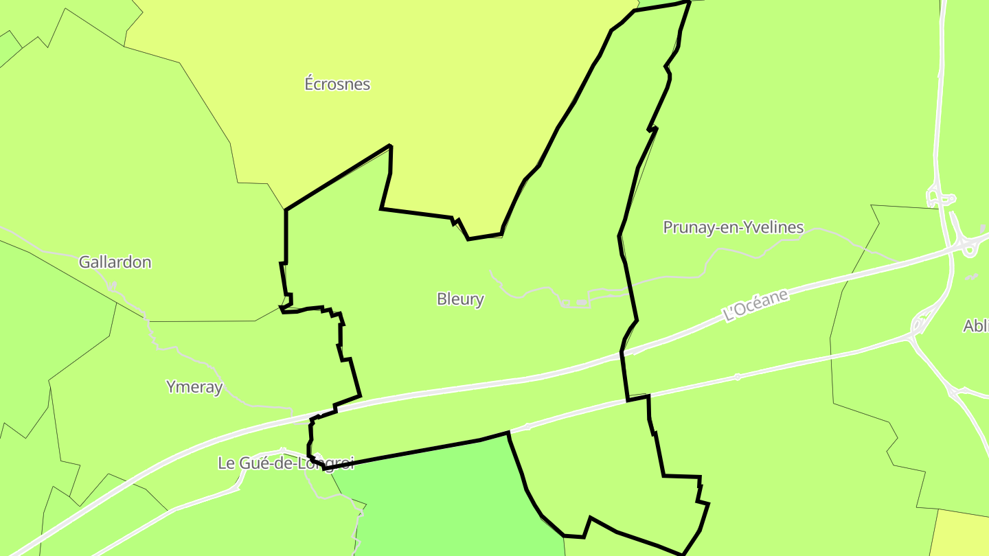 Carte des prix de l'immobilier Bleury-Saint-Symphorien