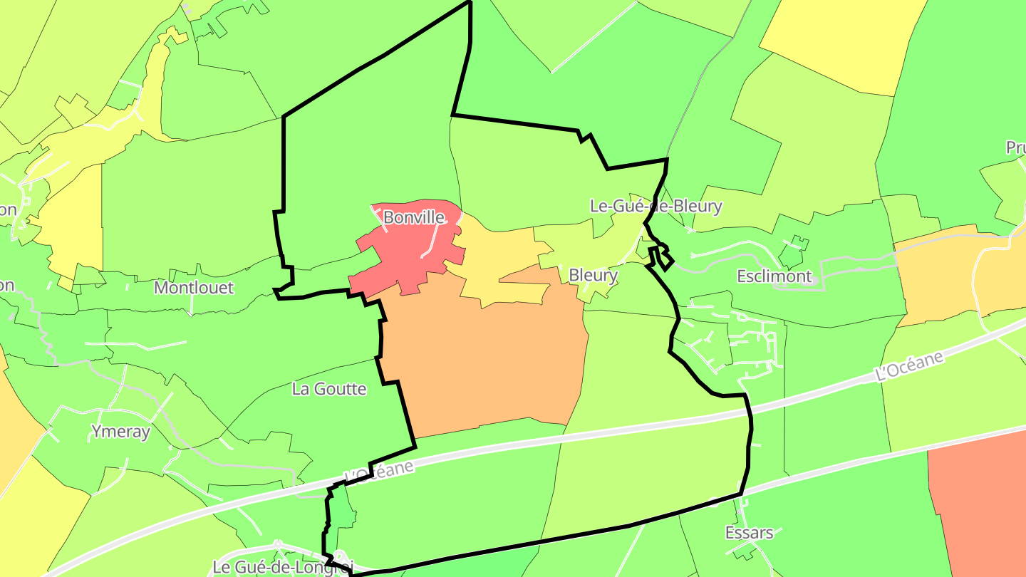 Carte des prix de l'immobilier Bleury