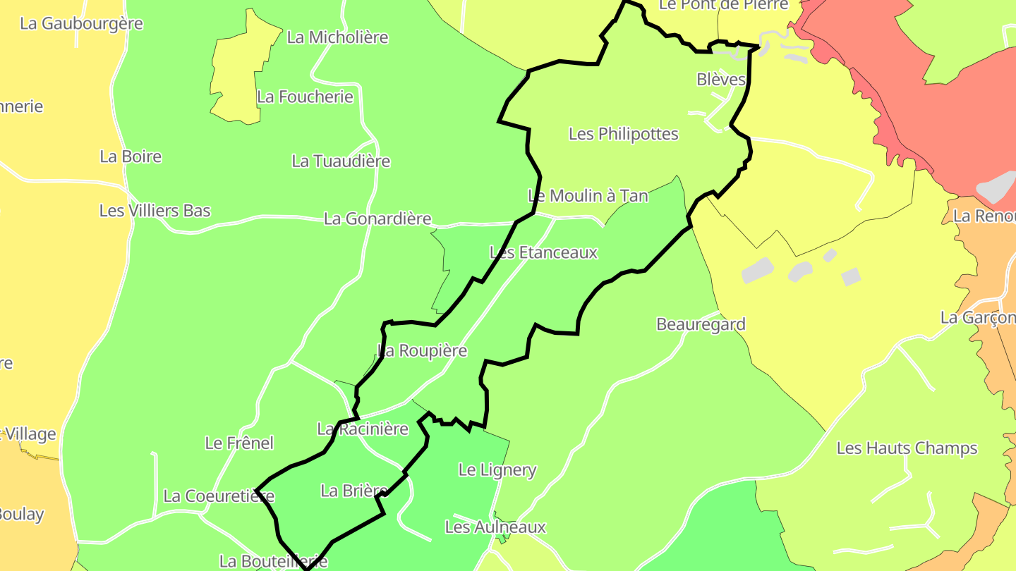 Carte des prix de l'immobilier Blèves