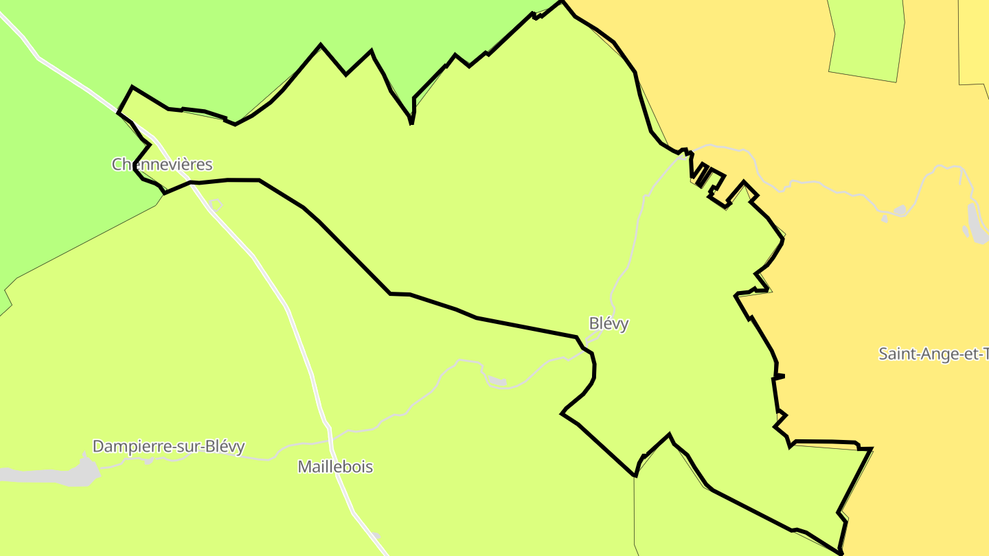 Carte des prix de l'immobilier Blévy