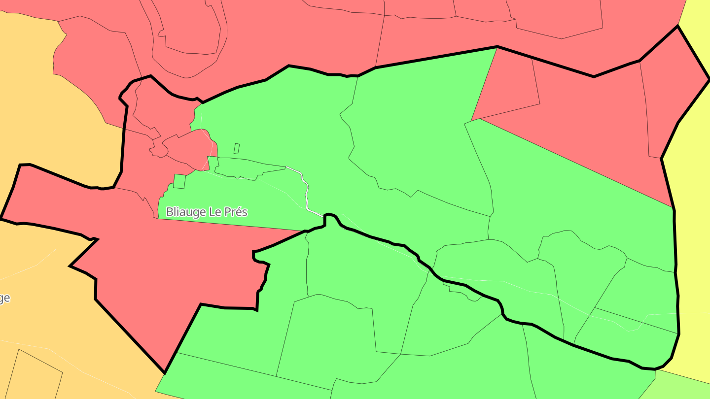 Carte des prix de l'immobilier Bliauge Le Prés