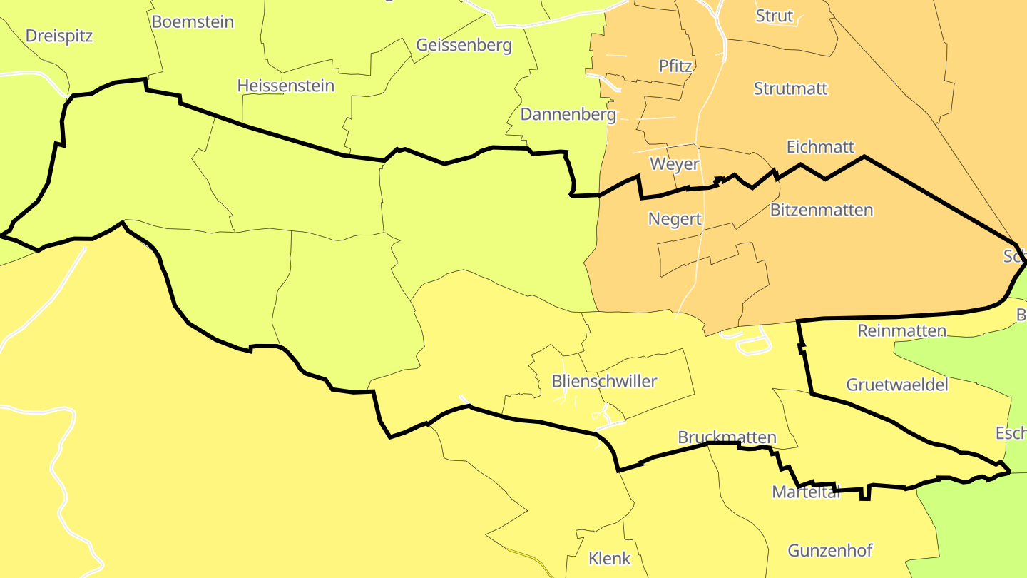 Carte des prix de l'immobilier Blienschwiller