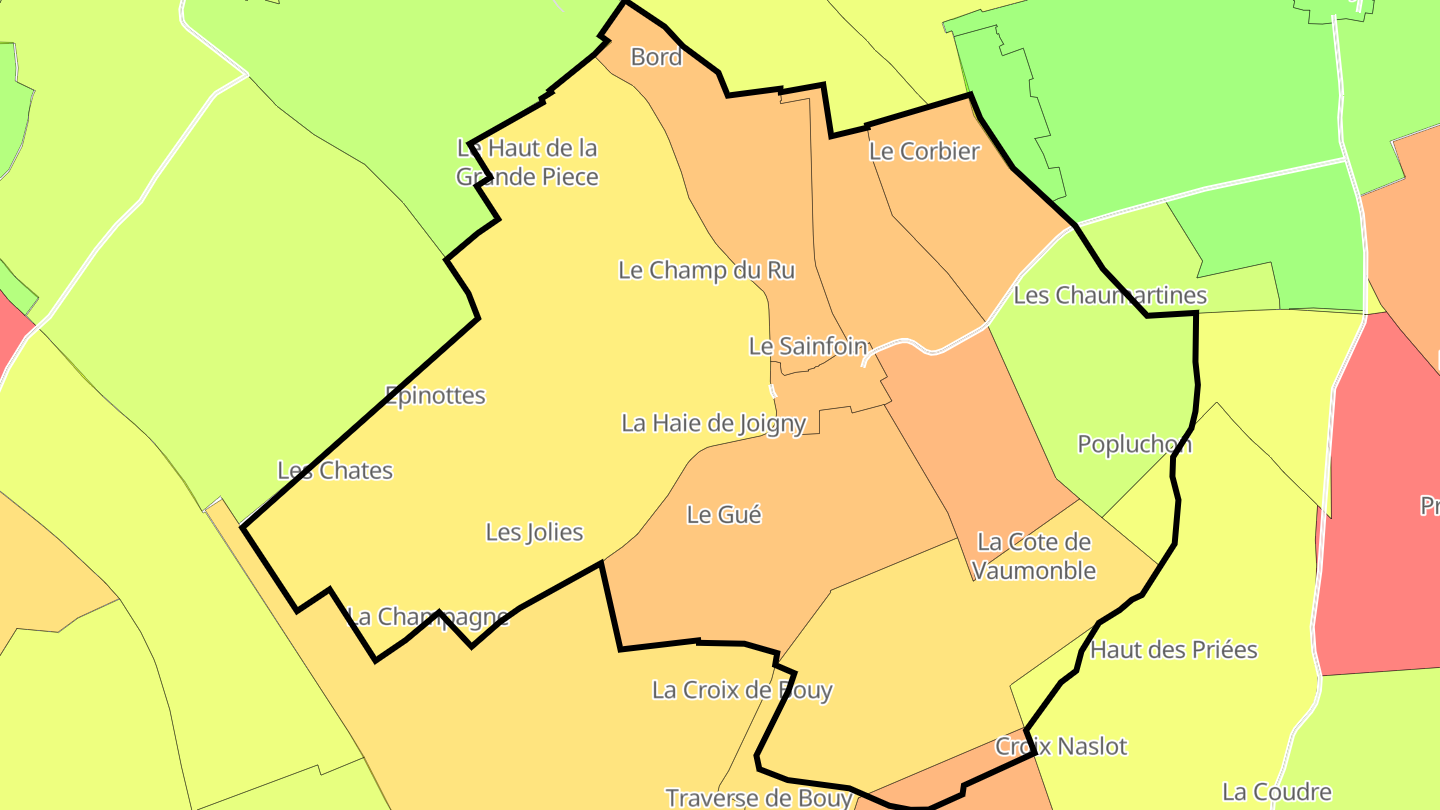 Carte des prix de l'immobilier Bligny-en-Othe