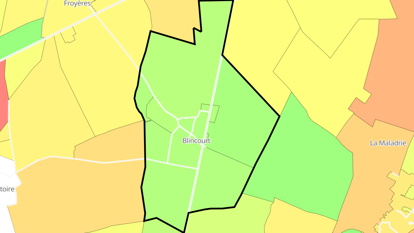 Carte des prix de l'immobilier Blincourt