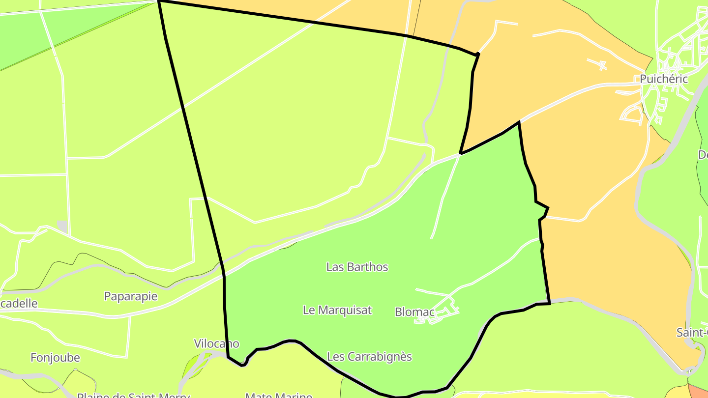 Carte des prix de l'immobilier Blomac