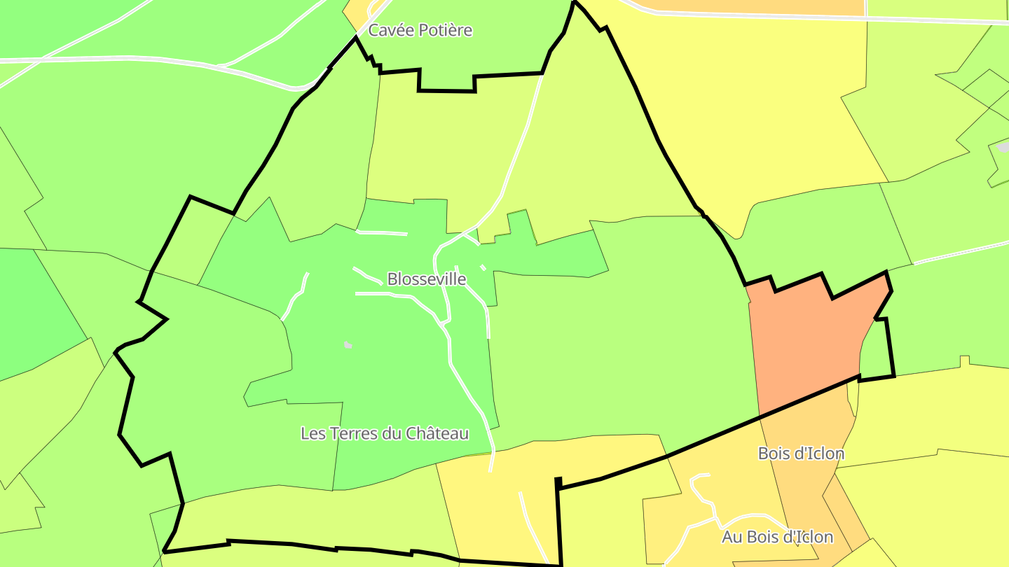 Carte des prix de l'immobilier Blosseville