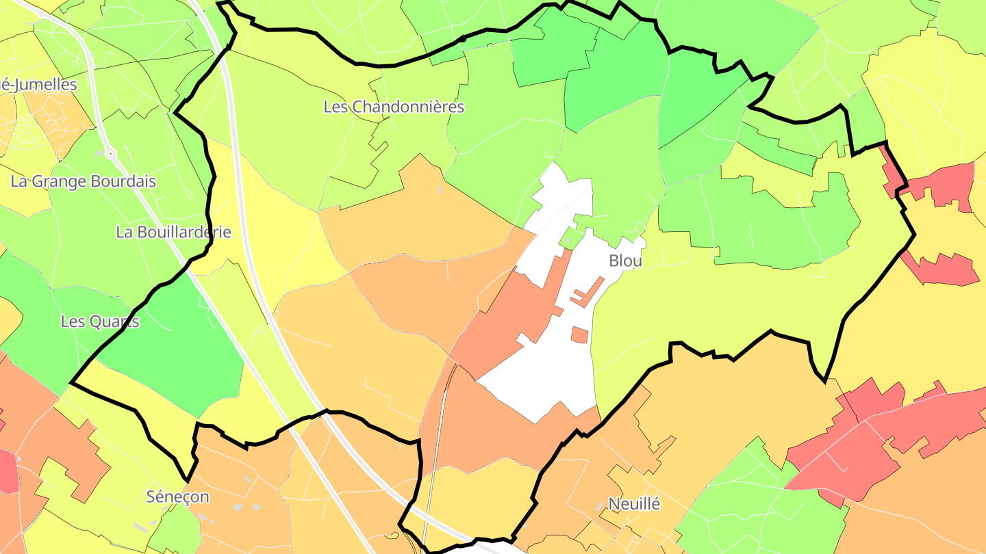 Carte des prix de l'immobilier Blou