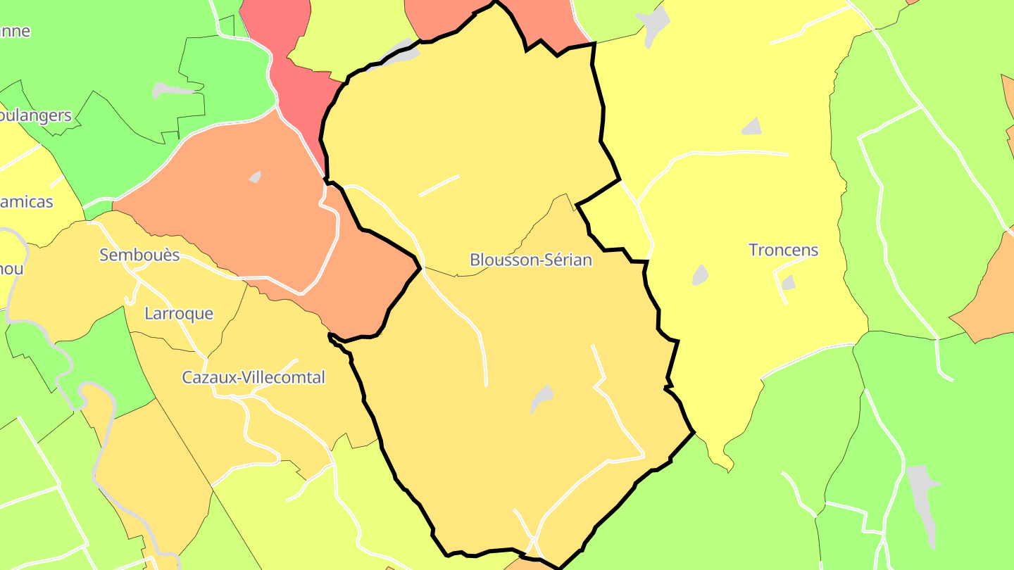 Carte des prix de l'immobilier Blousson-Sérian