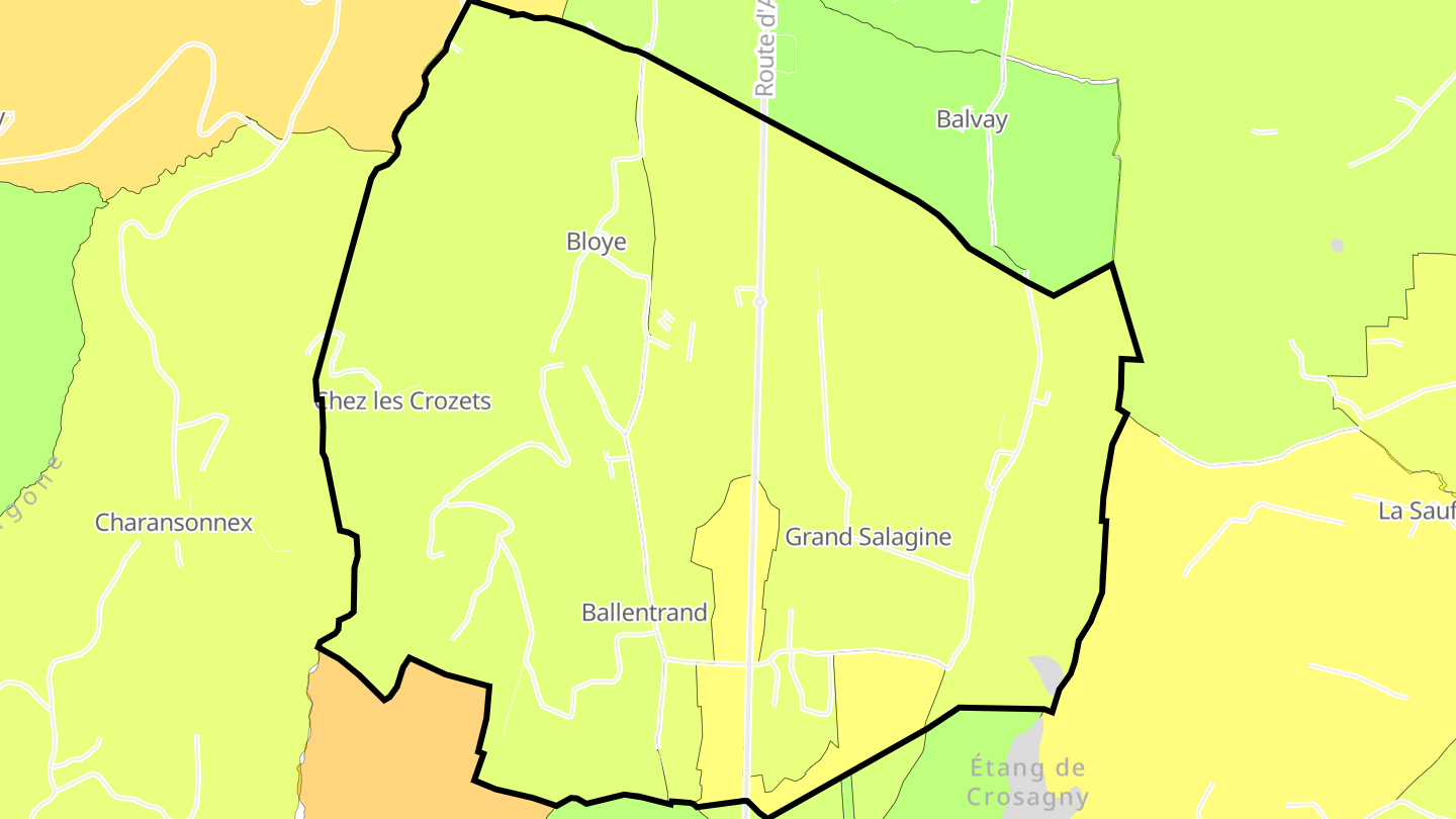 Carte des prix de l'immobilier Bloye