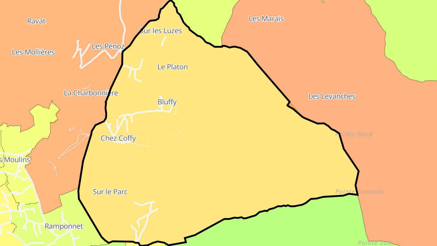 Carte des prix de l'immobilier Bluffy