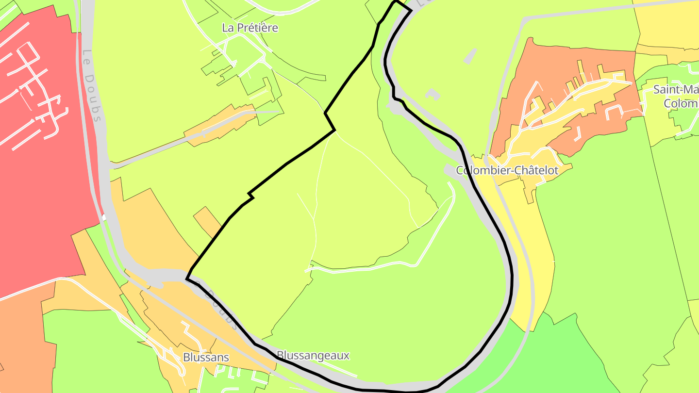 Carte des prix de l'immobilier Blussangeaux