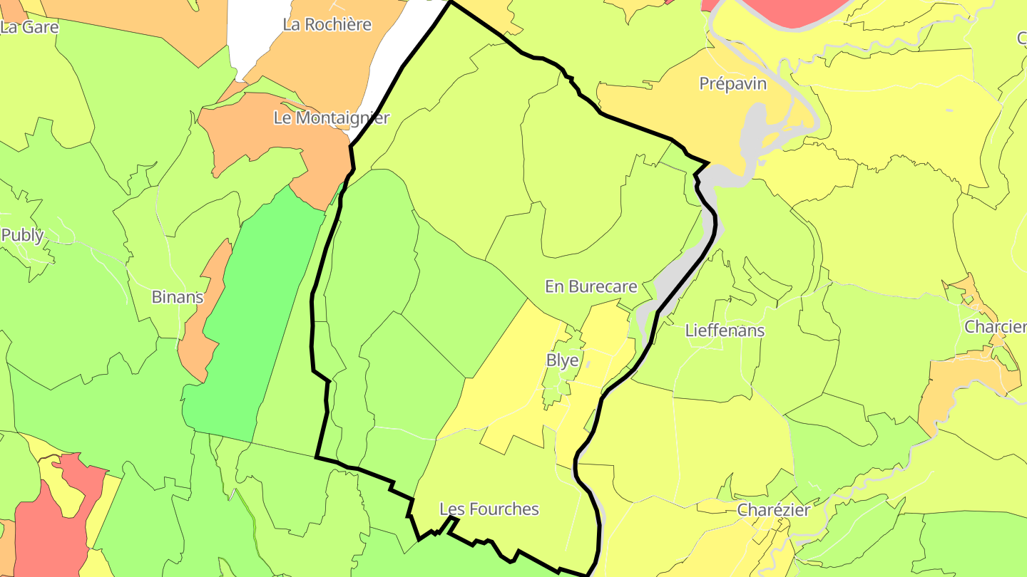 Carte des prix de l'immobilier Blye