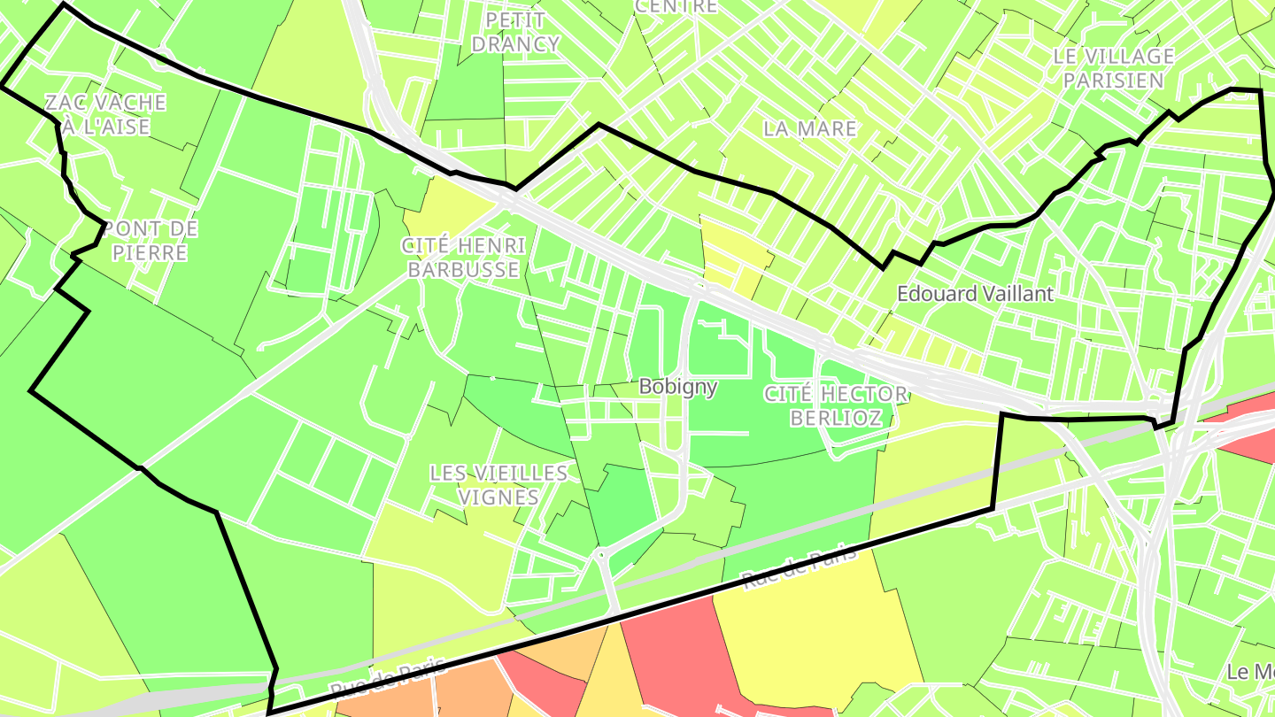 Carte des prix de l'immobilier Bobigny