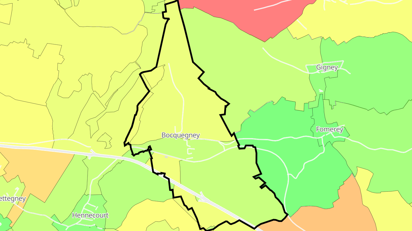 Carte des prix de l'immobilier Bocquegney