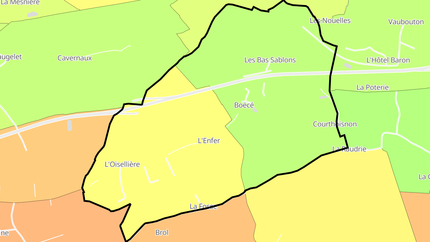 Carte des prix de l'immobilier Boëcé