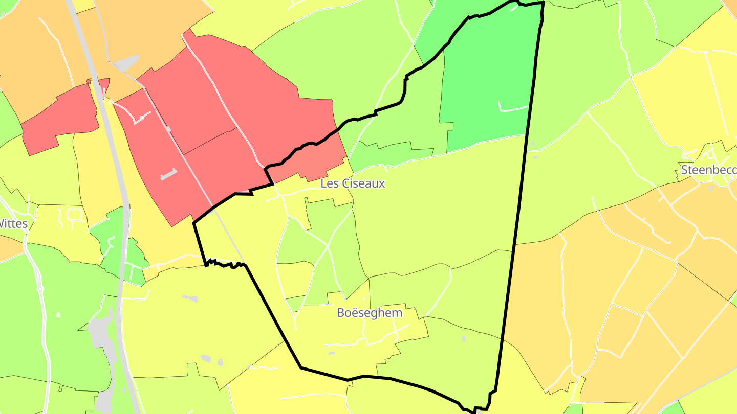 Carte des prix de l'immobilier Boëseghem