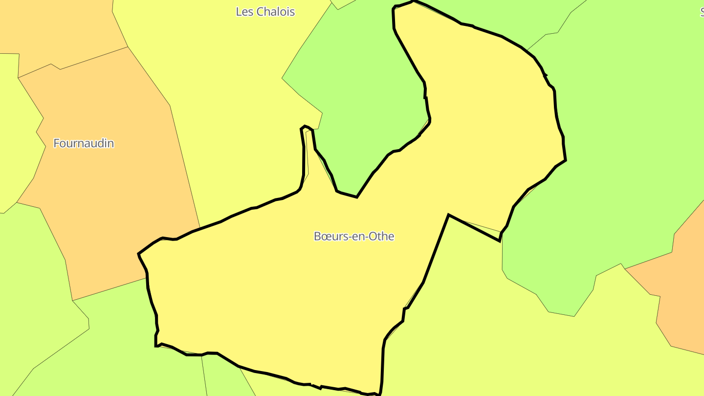 Carte des prix de l'immobilier Bœurs-en-Othe