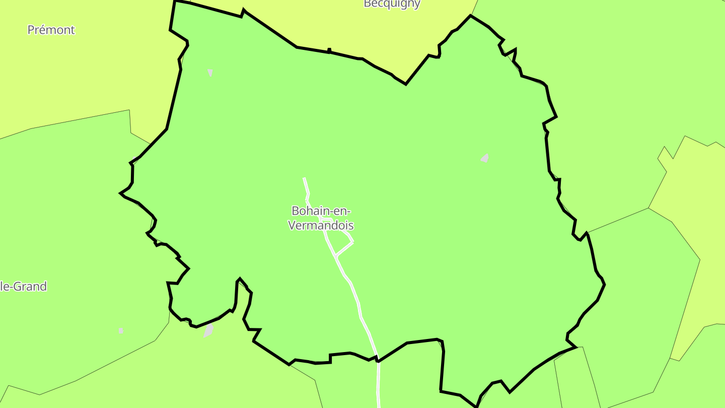 Carte des prix de l'immobilier Bohain-en-Vermandois