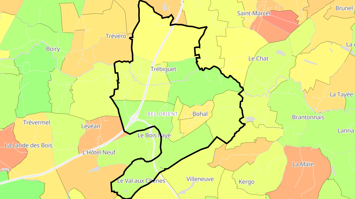 Carte des prix de l'immobilier Bohal