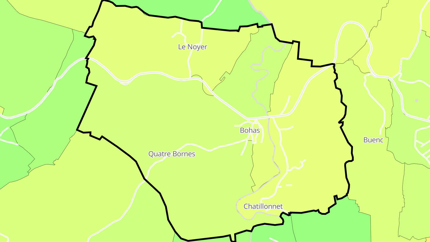 Carte des prix de l'immobilier Bohas