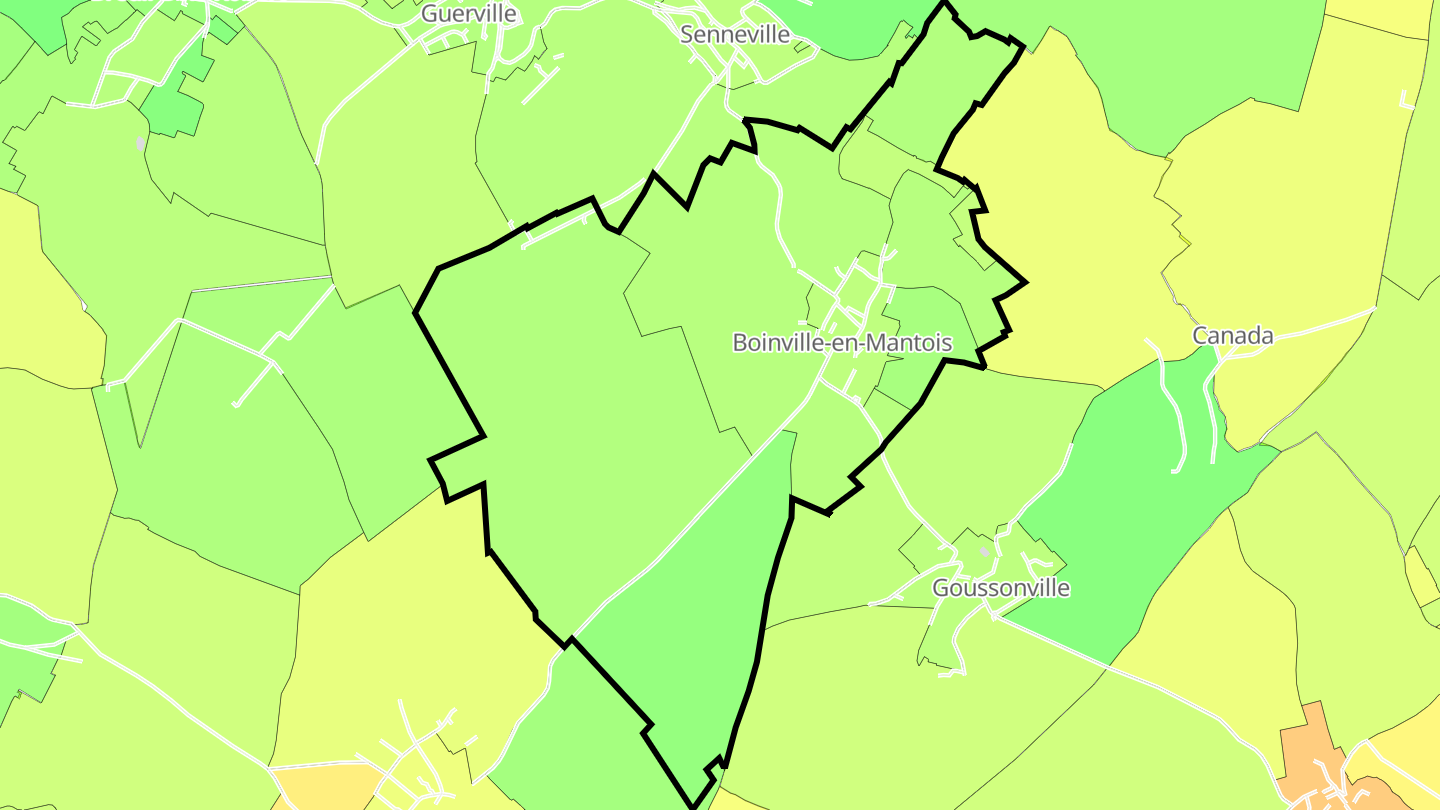 Carte des prix de l'immobilier Boinville-en-Mantois