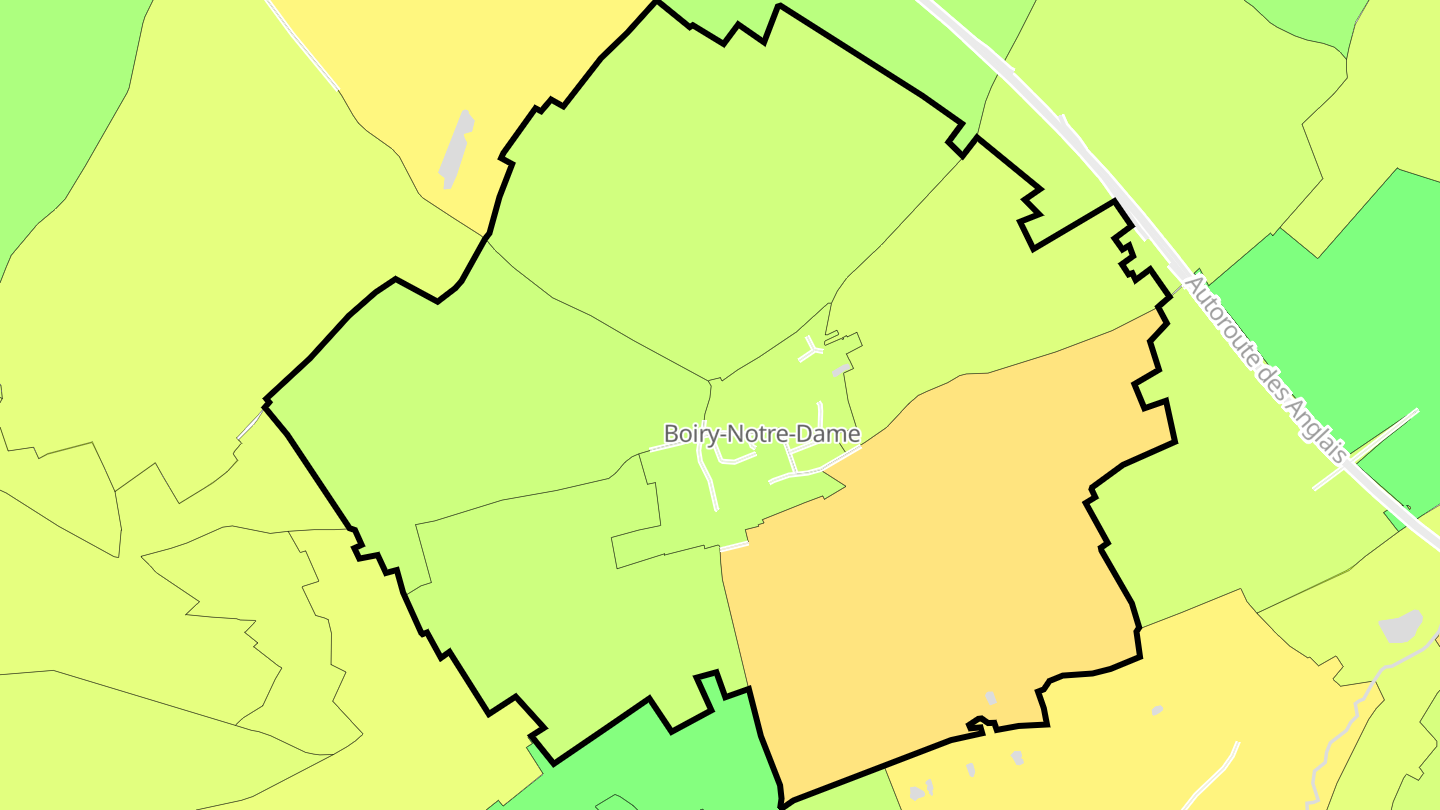Carte des prix de l'immobilier Boiry-Notre-Dame