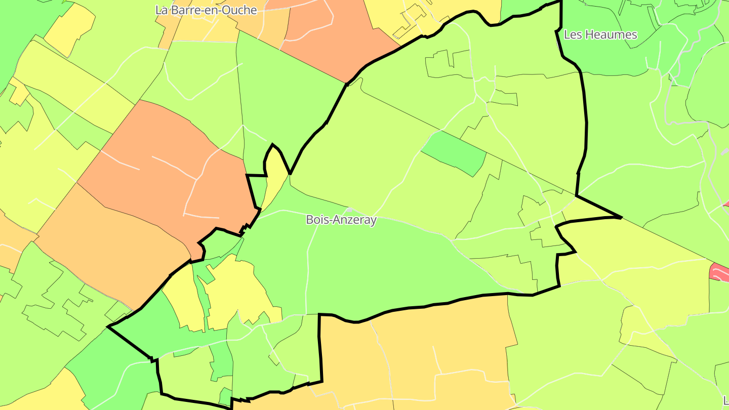 Carte des prix de l'immobilier Bois-Anzeray