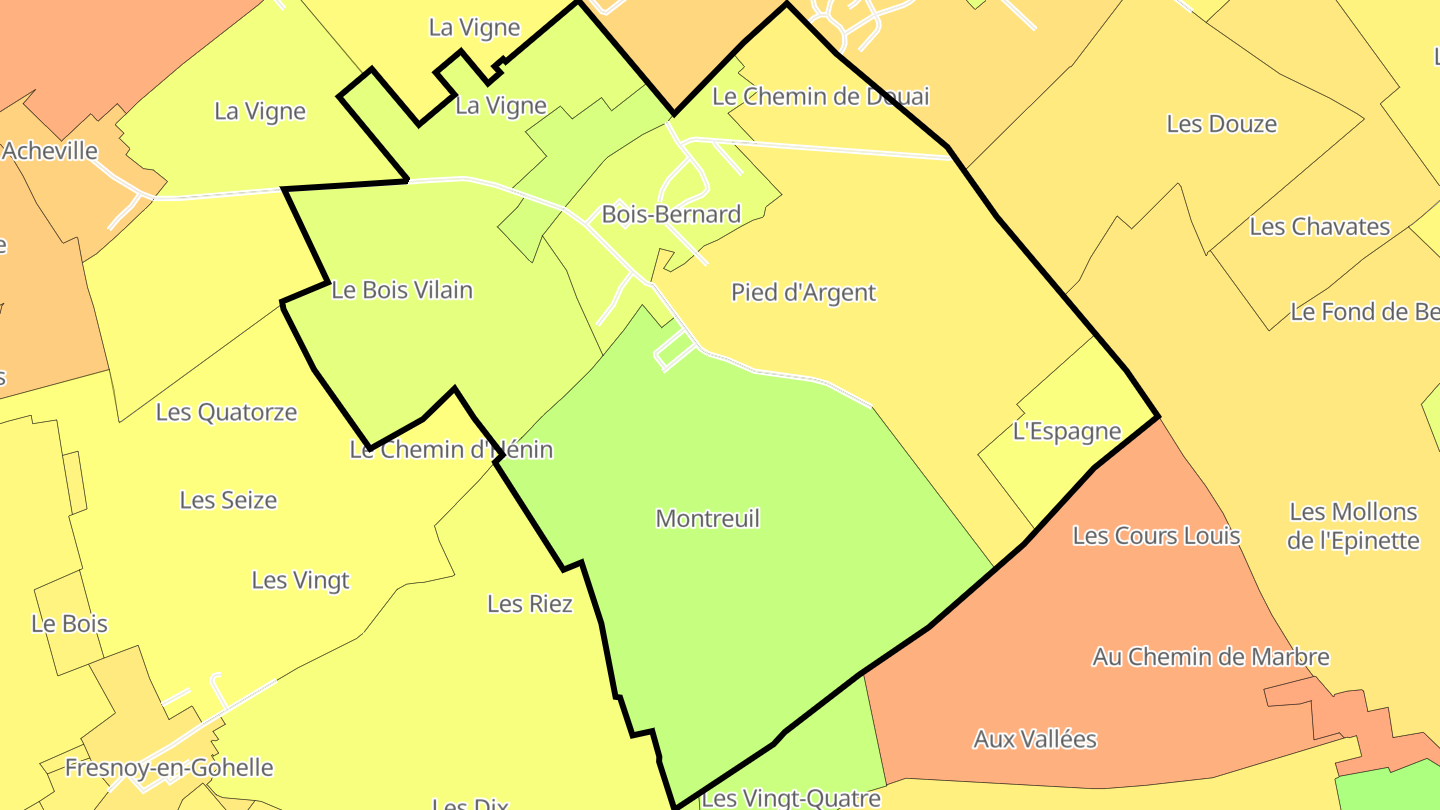 Carte des prix de l'immobilier Bois-Bernard