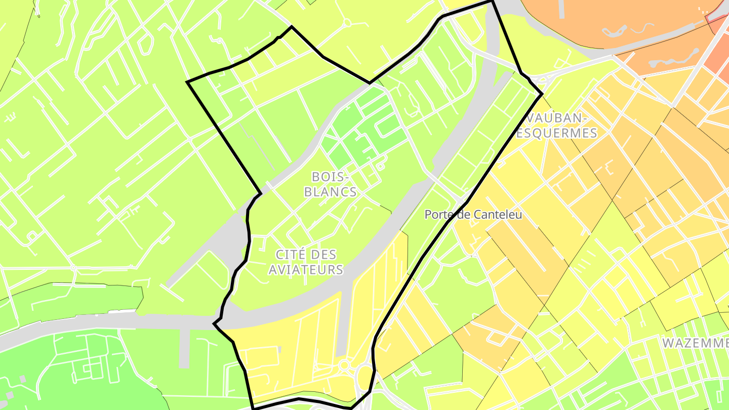 Carte des prix de l'immobilier Bois Blancs