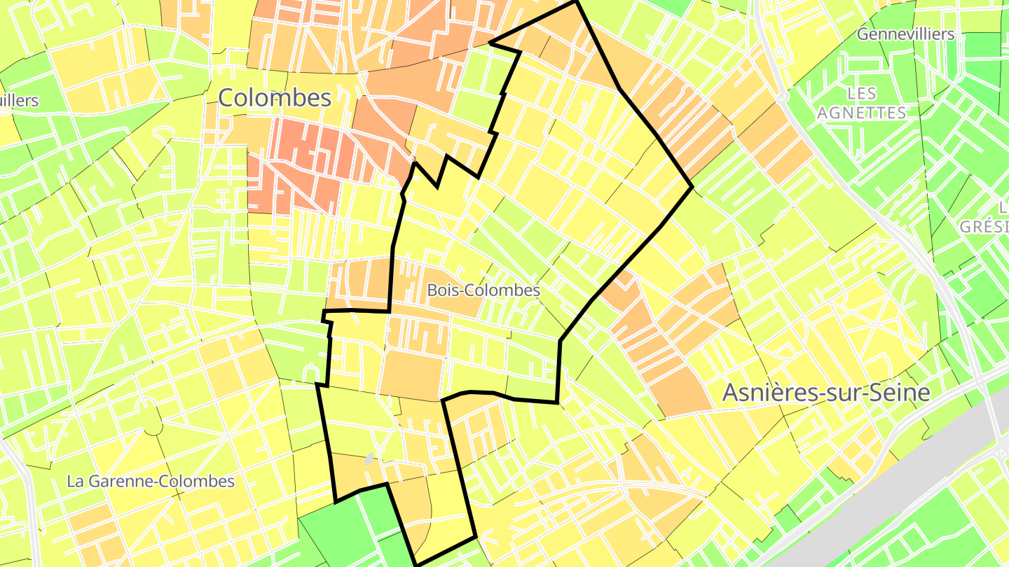Carte des prix de l'immobilier Bois-Colombes