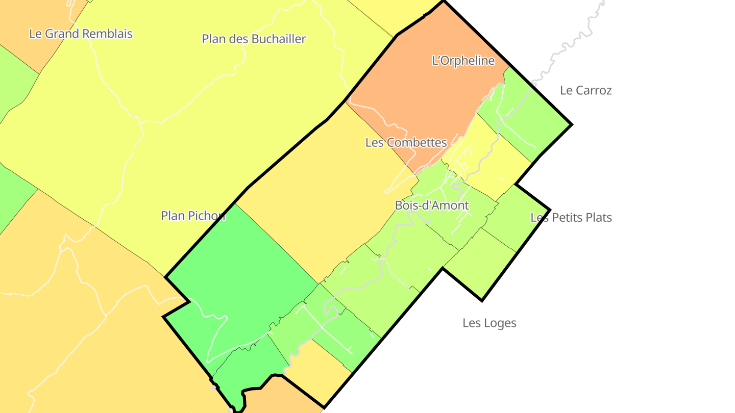 Carte des prix de l'immobilier Bois-d'Amont