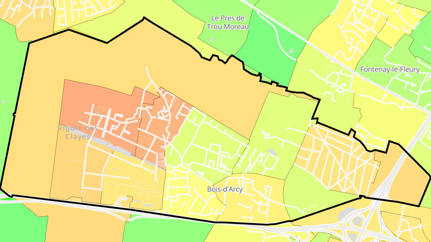 Carte des prix de l'immobilier Bois-d'Arcy