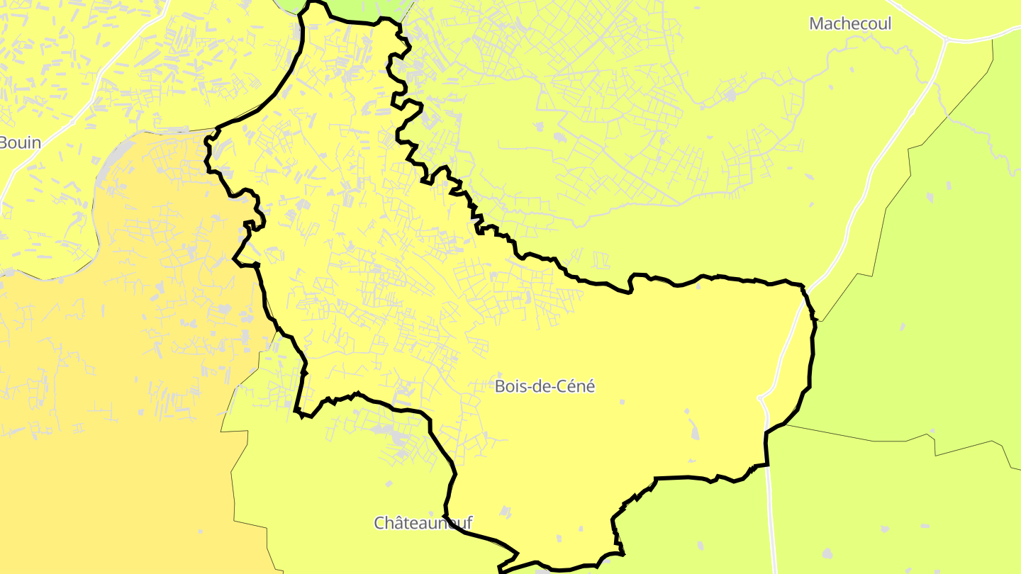 Carte des prix de l'immobilier Bois-de-Céné