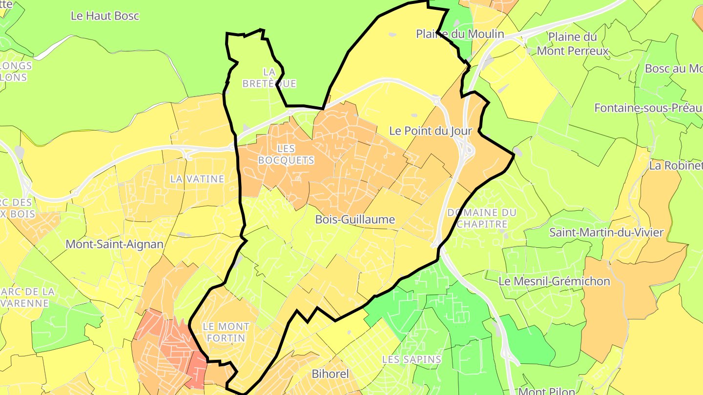 Carte des prix de l'immobilier Bois-Guillaume