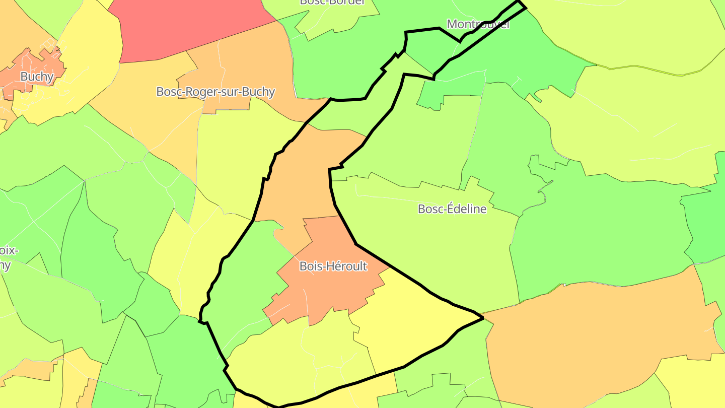 Carte des prix de l'immobilier Bois-Héroult