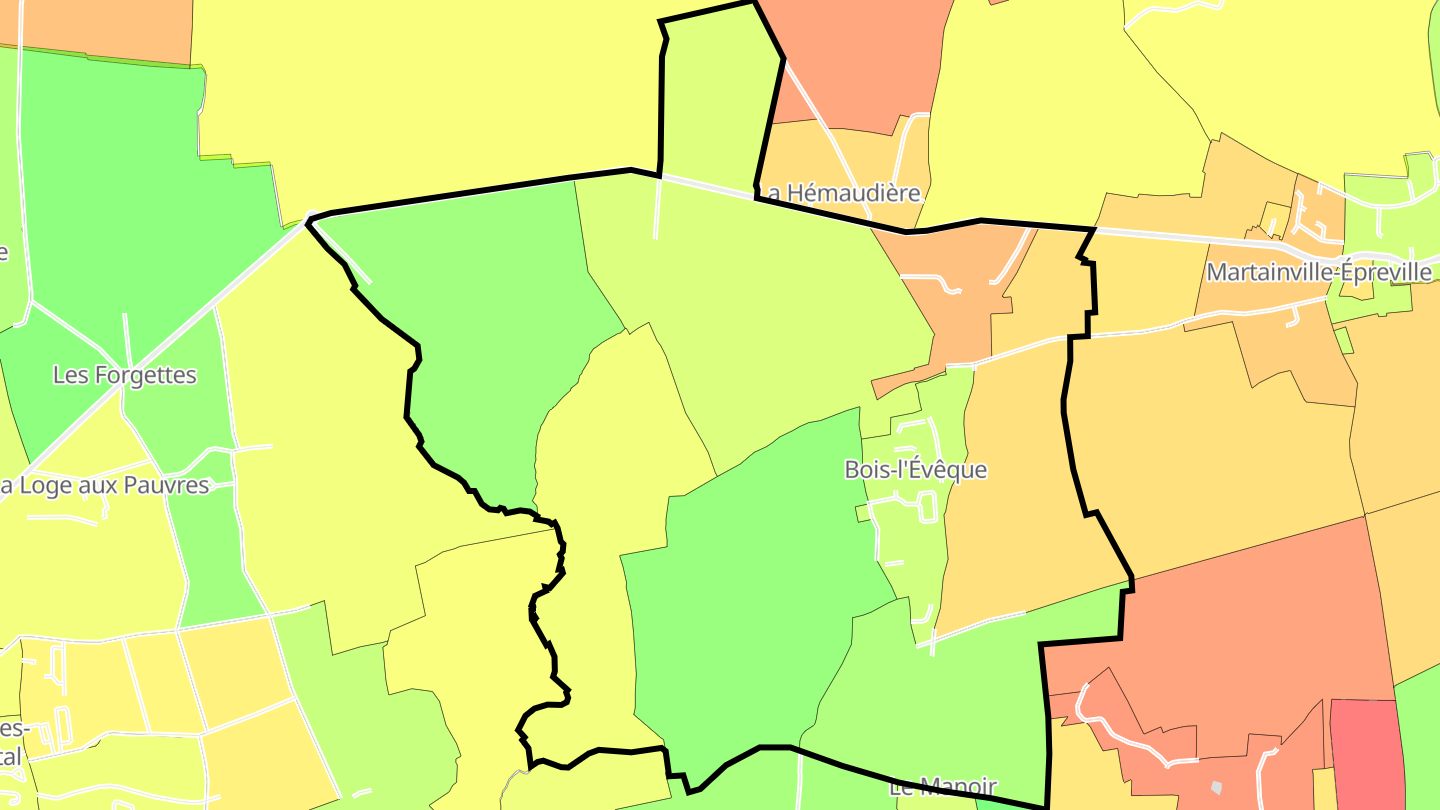 Carte des prix de l'immobilier Bois-l'Évêque