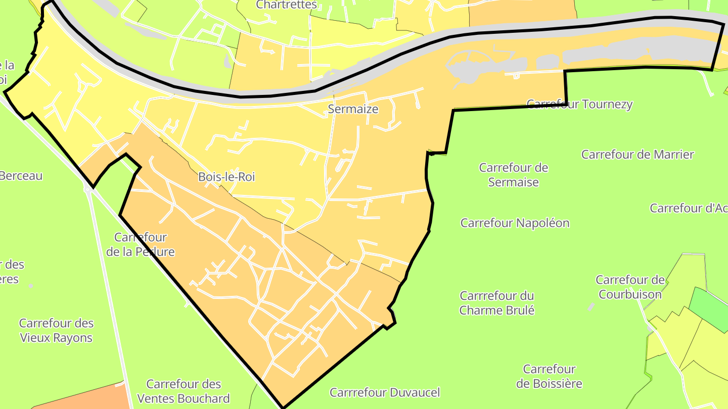 Carte des prix de l'immobilier Bois-le-Roi
