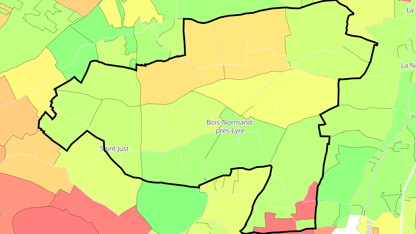 Carte des prix de l'immobilier Bois-Normand-près-Lyre