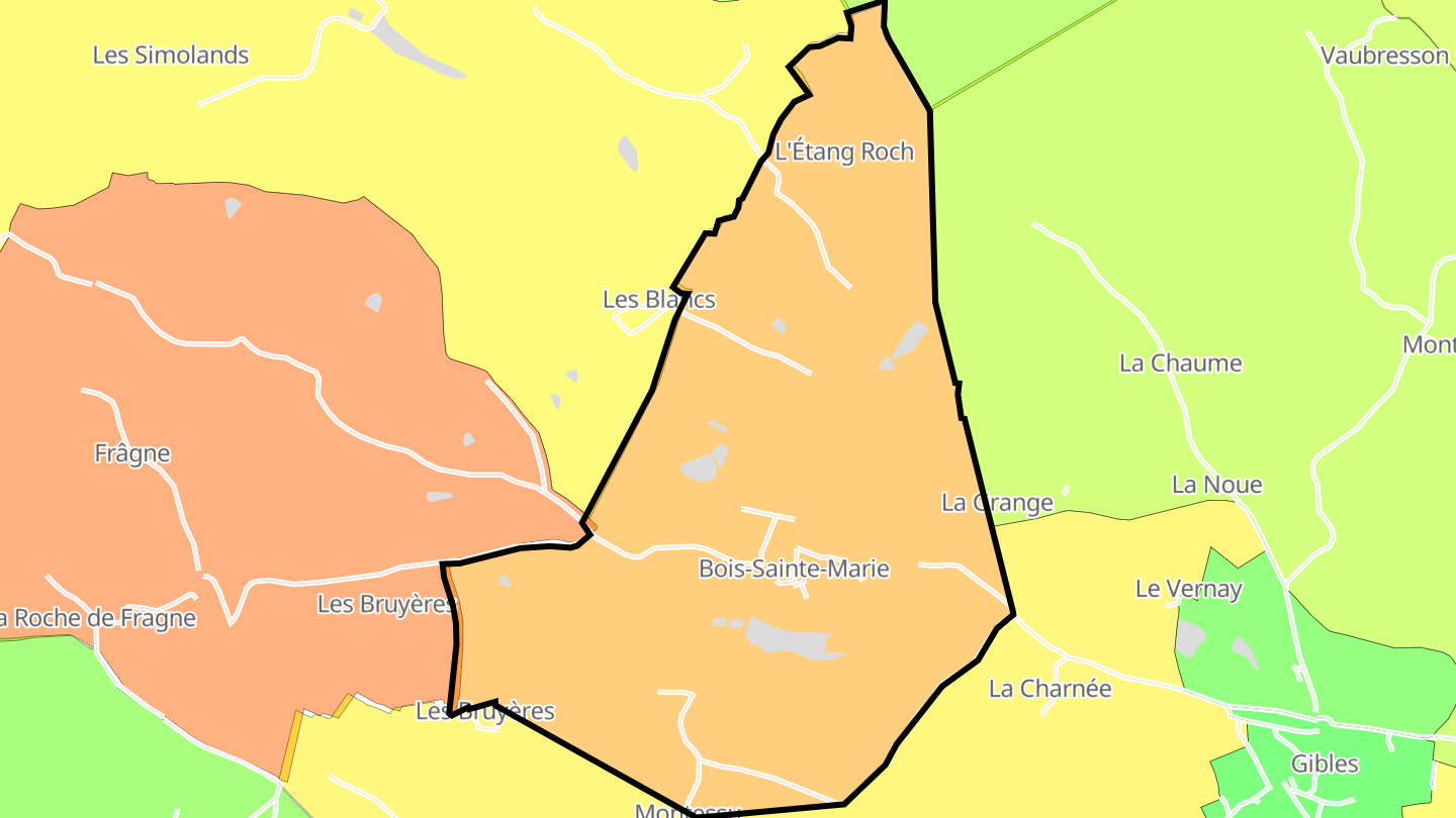 Carte des prix de l'immobilier Bois-Sainte-Marie