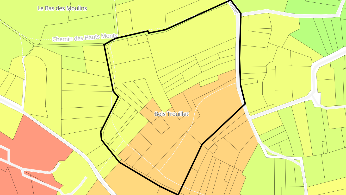 Carte des prix de l'immobilier Bois Trouillet