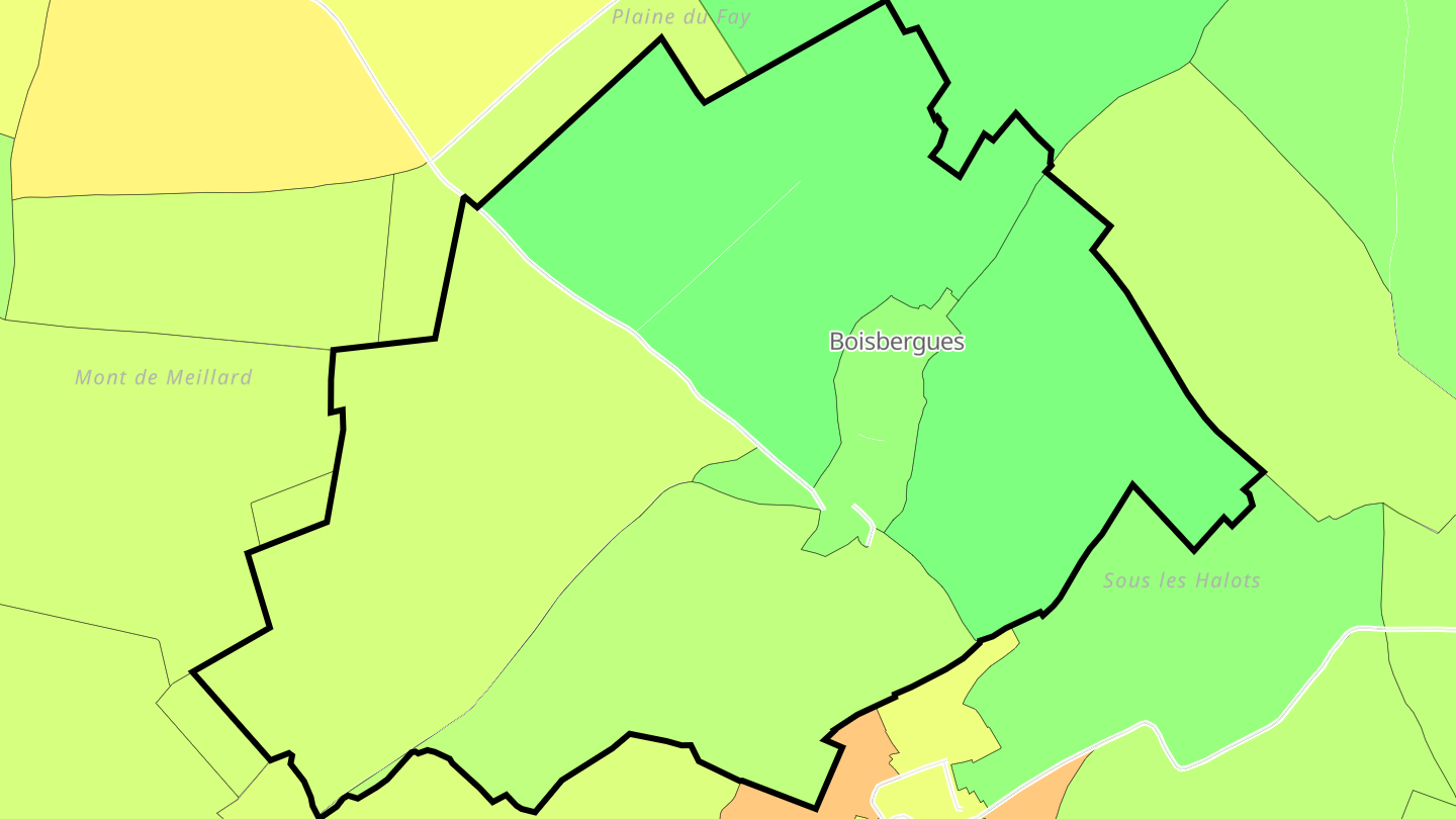 Carte des prix de l'immobilier Boisbergues