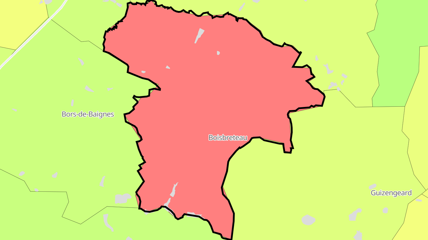Carte des prix de l'immobilier Boisbreteau