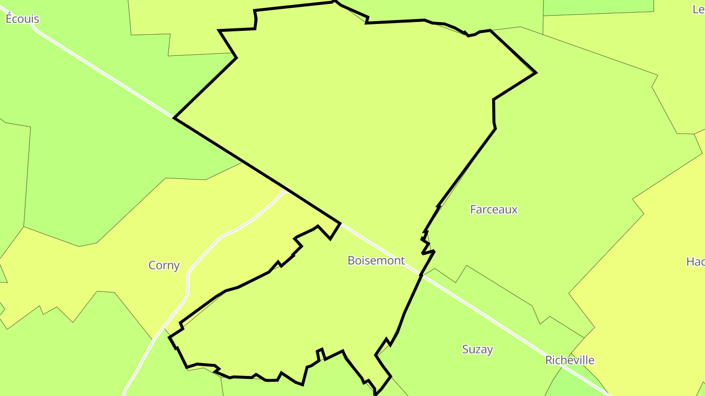 Carte des prix de l'immobilier Boisemont